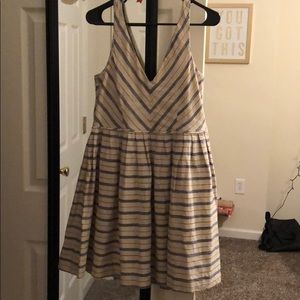 J Crew Linen Striped Dress
